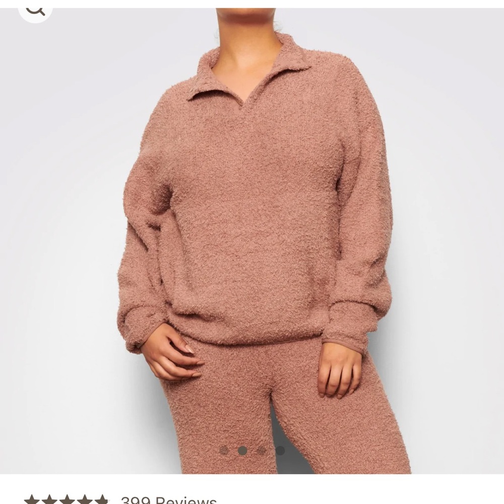 Skims Cozy collection cozy knit pullover/Sold out color Rose Clay